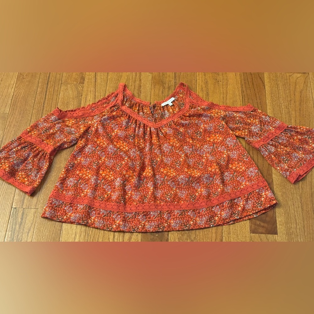 REBECCA MINKOFF Women's Red Floral Top